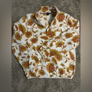 Volcom Floral Fleece Jacket - Cream and Brown